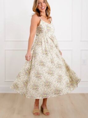 New in package size small floral summer sun midi dress by stitch & co
